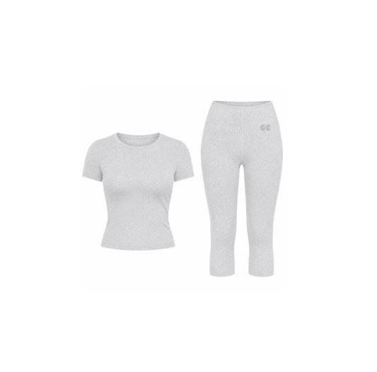 Cloud Gray Capri Set